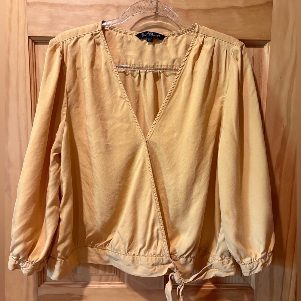 Velvet Heart wrap top women’s L golden yellow